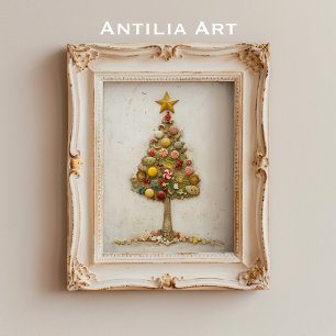 Whimsical Candy Weihnachtsbaum Malereiferien Poster