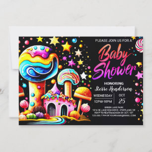 Whimsical Candyland Bliss Baby Dusche Einladung