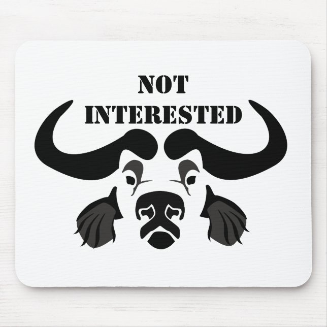 Whimsical Cape Buffalo, in schwarzer Tinte Mousepad (Vorne)
