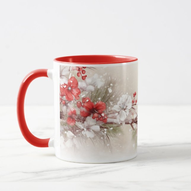 Whimsical Cardinal Christmas Mug Tasse (Links)