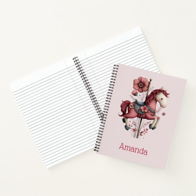 Whimsical Carousel Horse Image Notizbuch (Innenseite)