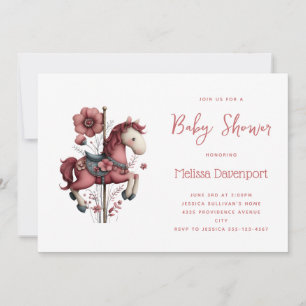 Whimsical Carousel Pferd Bild Baby Shower Einladung