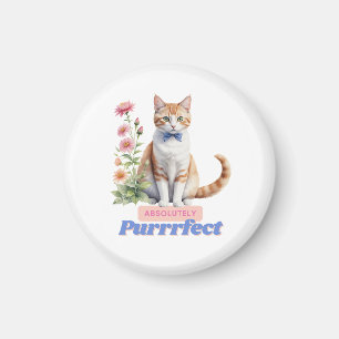 Whimsical Cat "Absolut purrfect" Magnet