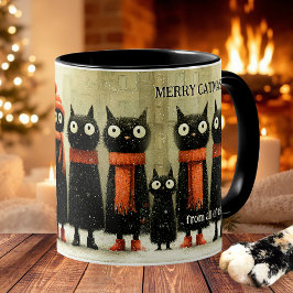 Whimsical Cat Art Merry Catmas Christmas Kaffeetasse