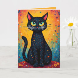Whimsical Cat Blank DICT Text Karte