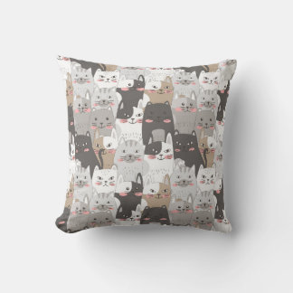 Whimsical Cat Crowd Kissen