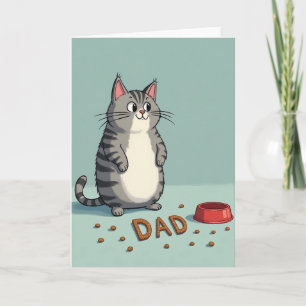 Whimsical Cat Dad Leckerli Karte