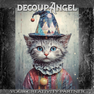 Whimsical Cat Decoupage Seidenpapier