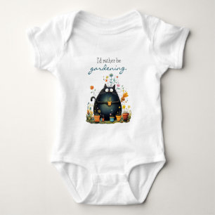 Whimsical Cat Gärtner "Ich würde lieber gärtnern" Baby Strampler