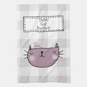 Whimsical Cat Lover's Purfect Buffalo Kariert Geschirrtuch