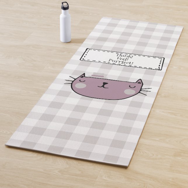 Whimsical Cat Lover's Purfect Buffalo Kariert Yogamatte (Beispiel)