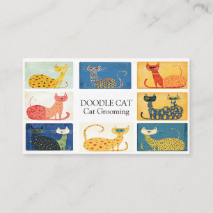Whimsical Cat Parade Visitenkarte