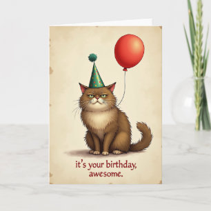 Whimsical Cat Party Grußkarte Karte