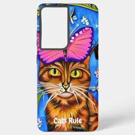 Whimsical Cat Samsung S21 Android Smartphone Case Samsung Galaxy Hülle
