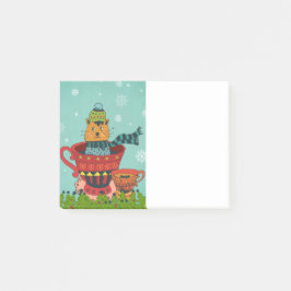 Whimsical Cat Sitzen in einem Teacup Weihnachten Post-it Klebezettel