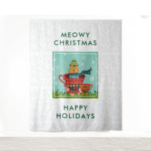 Whimsical Cat Sitzen in einem Teacup Weihnachten
