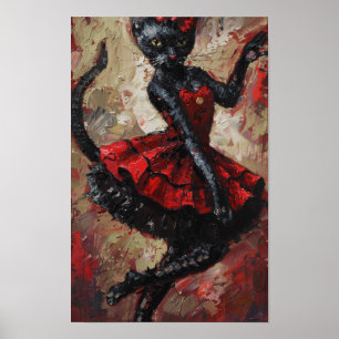 Whimsical Cats Can-Can-Dance Poster