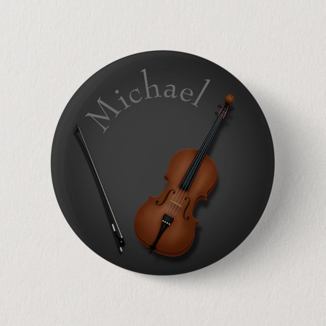 Whimsical Cello & Bow Custom Classical Musician Button (Vorderseite)