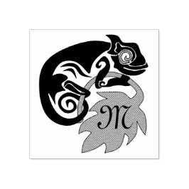 Whimsical Chameleon Klettern auf Hopfen Monogram Gummistempel