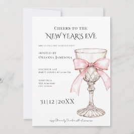 Whimsical  Champagne New Year's Eve Party  Einladung