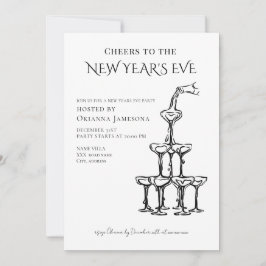 Whimsical  Champagne New Year's Eve Party  Einladung