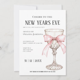 Whimsical  Champagne New Year's Eve Party  Einladung
