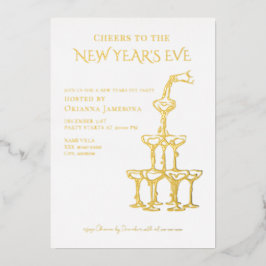 Whimsical  Champagne New Year's Eve Party  Folieneinladung