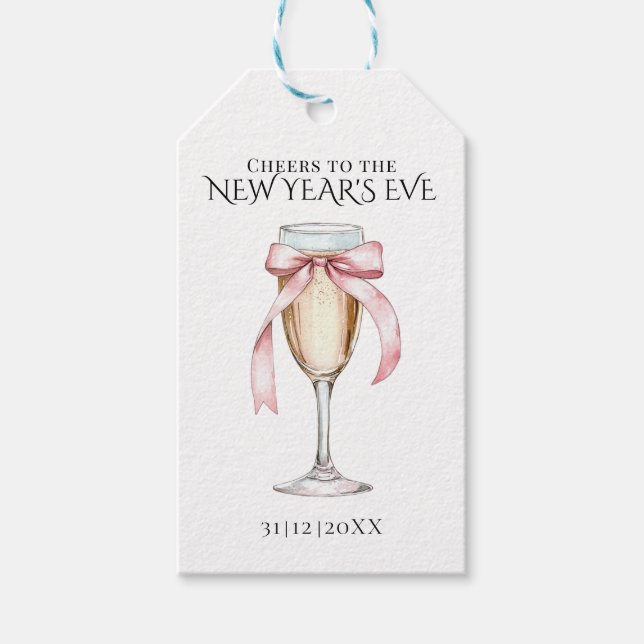 Whimsical  Champagne New Year's Eve Party  Geschenkanhänger (Vorderseite)