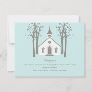 Whimsical Chapel Hochzeitsempfang Beilagekarte Einladung