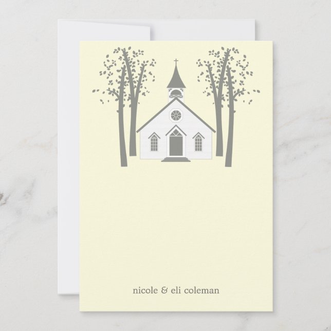 Whimsical Chapel Mariage plat Carte de remerciemen (Devant)