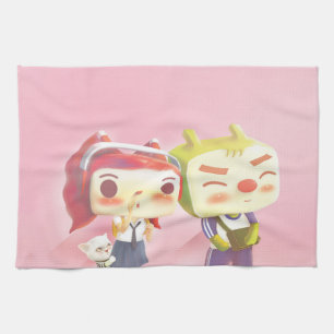 Whimsical Characters with Cat Geschirrtuch