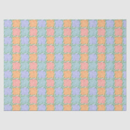 Whimsical Checkered Tile mit grünen Reben Seidenpapier