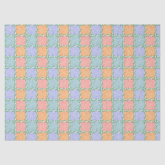 Whimsical Checkered Tile mit grünen Reben Seidenpapier
