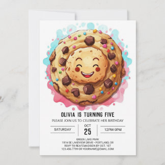 Whimsical Chic Süßigkeiten Cookies Geburtstag Einladung