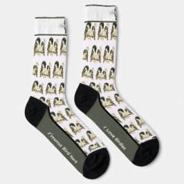 Whimsical Chickadee Bird Socks Socken