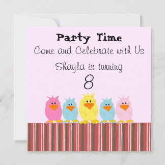 Whimsical Chicks Einladung zum Geburtstag