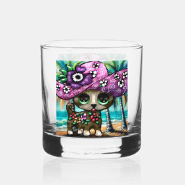 Whimsical Chihuahua Hund auf Ferienhausbaume Whiskyglas