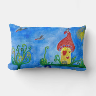 Whimsical Child Illustration Lumbar Kissen