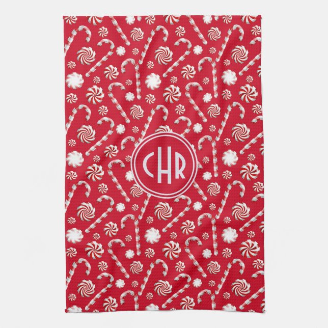 Whimsical Christmas Candy Cane Geschirrtuch (Vertikal)