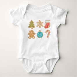 Whimsical Christmas Cookie Icons Baby Strampler