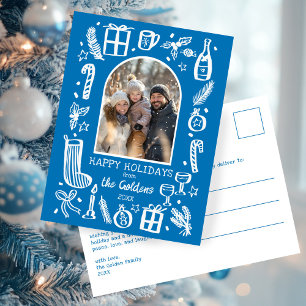 Whimsical Christmas Cute Custom Arch FOTO Feiertagspostkarte