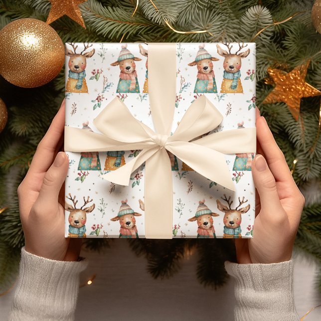 Whimsical Christmas Deers – Geschenkpapier (Von Creator hochgeladen)