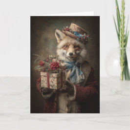 Whimsical Christmas Fox Feiertagskarte