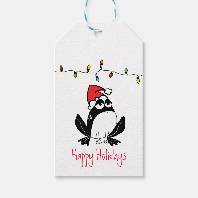 Whimsical Christmas Frosch Custom Geschenkanhänger (Vorderseite)