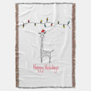 Whimsical Christmas Giraffe Decke