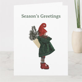Whimsical Christmas Gnome Card - festlicher Gruß Karte