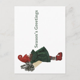 Whimsical Christmas Gnome Postcard - Gruß Postkarte