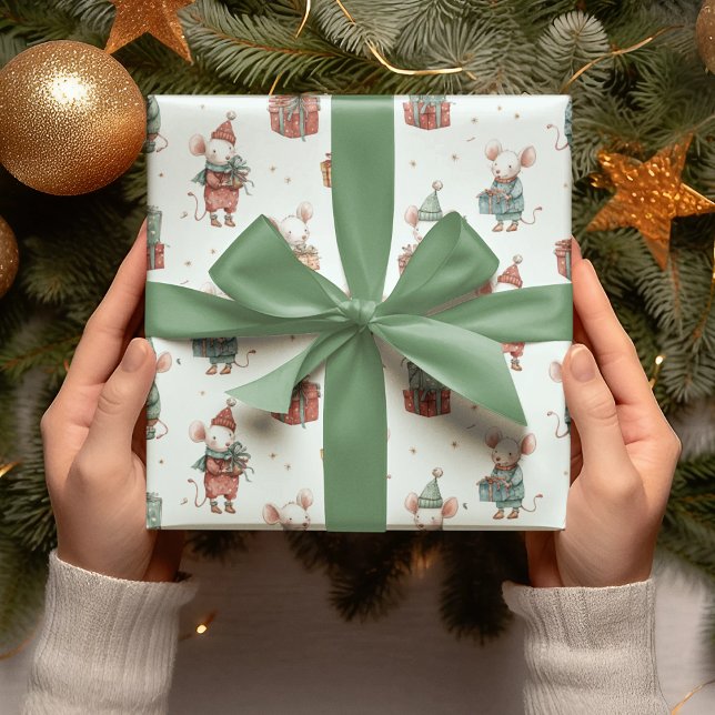 Whimsical Christmas Mäuse Geschenkpapier (Von Creator hochgeladen)