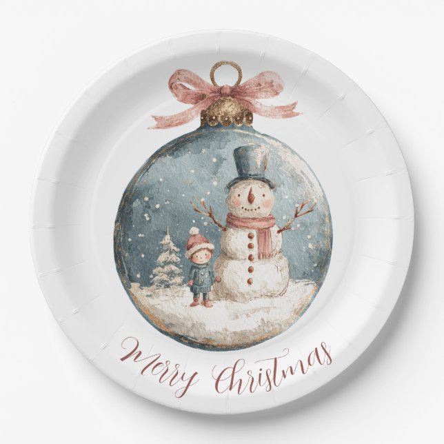 Whimsical Christmas Ornament Paper Plates Pappteller (Vorderseite)