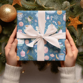 Whimsical Christmas Pattern Wrapping Paper  Geschenkpapier